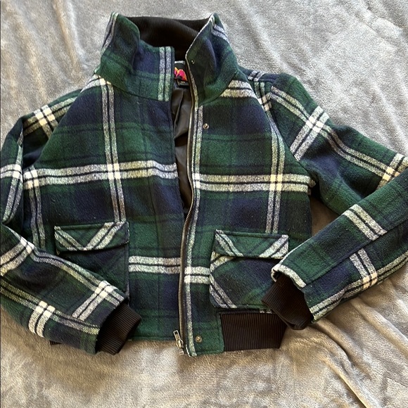 Forever 21 Jackets & Blazers - Plaid Green Kids Jacket